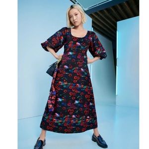 NWT Rachel Comey for Target Floral-Print Volume 3/4-Sleeve Dress
